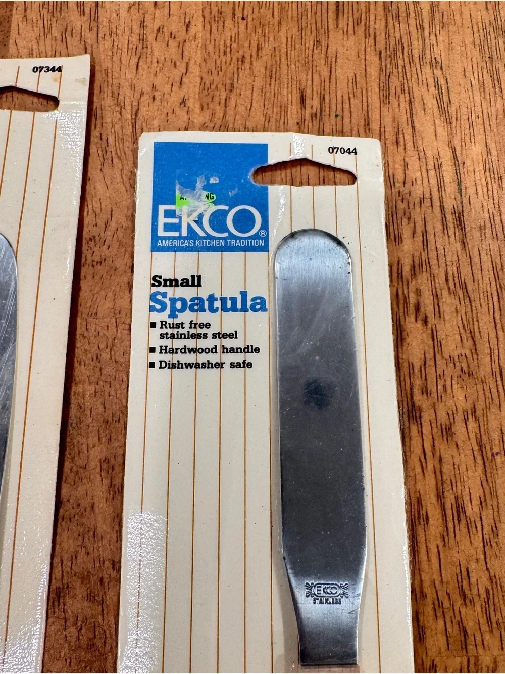 New Ekco Stainless Steel Spreader Spatula Wood Handle Set of 2 Deadstock Vtg